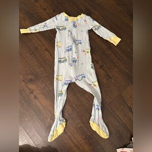 TBBC One-Piece Footed Pajamas in Light Blue with Golf Carts